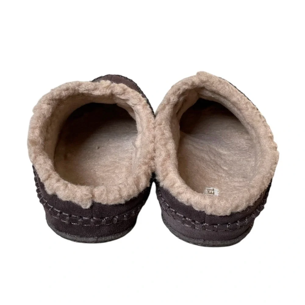 SOREL Men’s Falcon Ridge II Brown Suede Shearling Slippers Brown 11